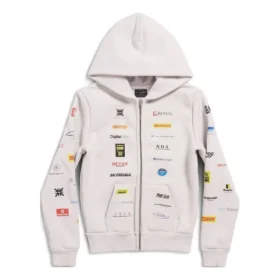 Zakelijke Engelse Hoodie met rits “Off White” 788243TQVH69016