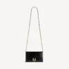 Zwart damesportemonnee met ketting in Hourglass-vorm