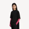 Zwart T-shirt met treintje voor dames