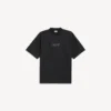 Zwart T-shirt voor heren met schetsachtige print en medium pasvorm
