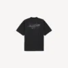 Zwart T-shirt voor heren met schetsachtige print en medium pasvorm
