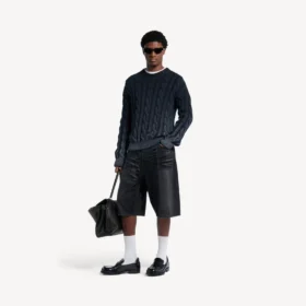 Zwarte Denim stay-press-short voor heren