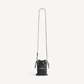 Zwarte shopper met telefoonhouder voor heren