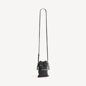 Zwarte shopper met telefoonhouder voor heren